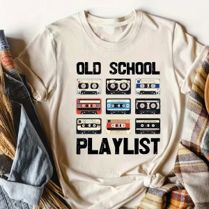 Tape & Letter Print Crew Neck T-Shirt, Casual Short Sleeve T-Shirt For Spring & Summer, Women's Clothing