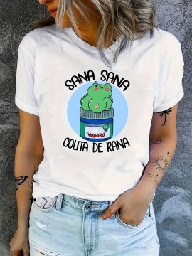 Cute Cat Print T-shirt, Short Sleeve Crew Neck Casual Top For Summer & Spring, Women's Clothing