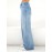 Blue Loose Fit Wide Leg Jeans, High Waist Slash Pockets High Rise Straight Jeans, Women's Denim Jeans & Clothing